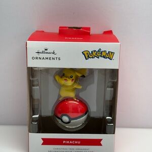 Hallmark Pokemon Pikachu On Poké Ball Christmas Ornament New with Box Red Yellow